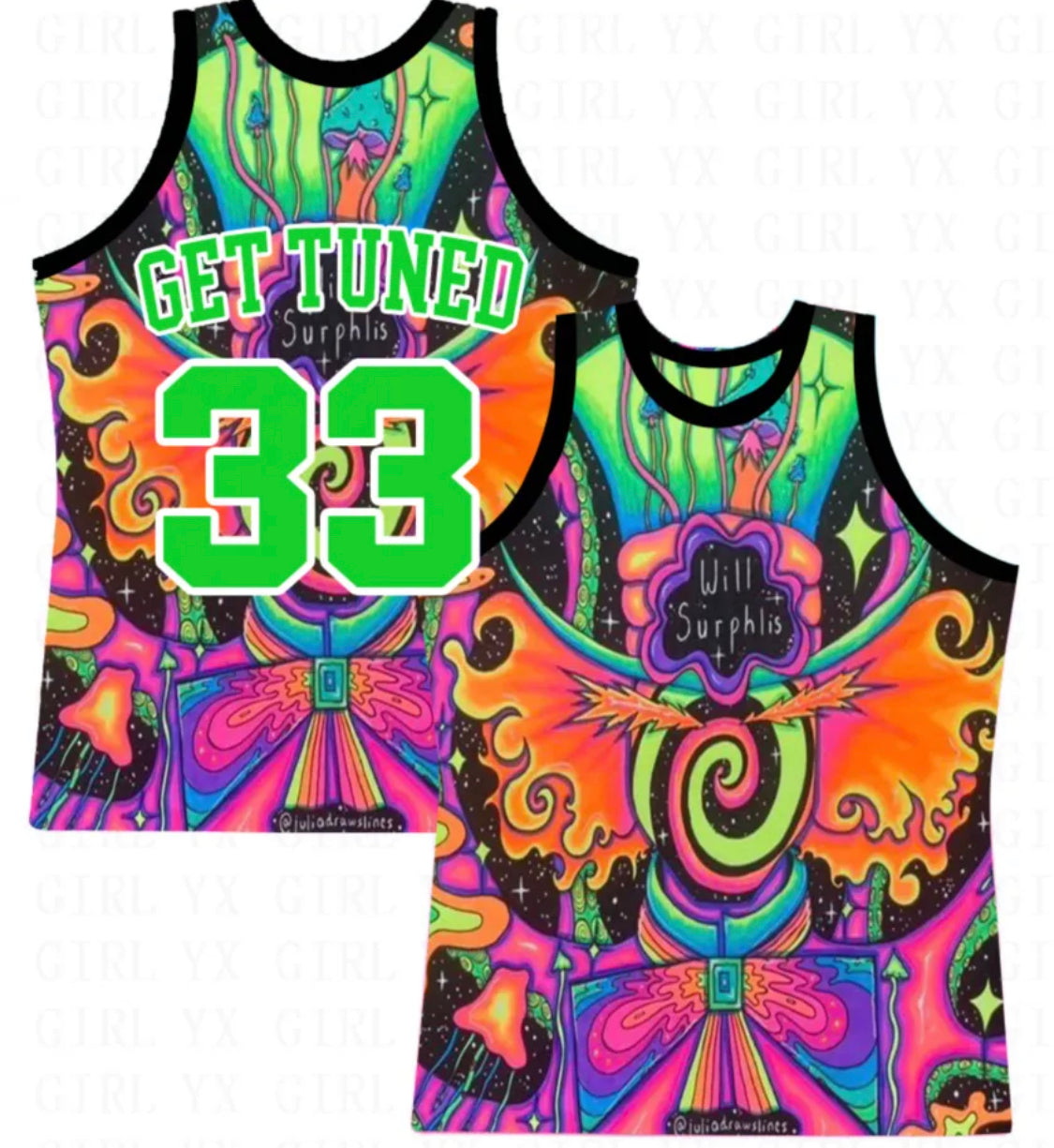 Psychedelic Mad Hatter basketball jersey